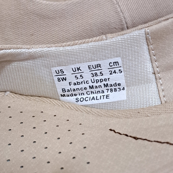 Life Stride Sandals Women's 8W Beige Canvas Fabric Wedge Heel NWOT - Picture 5 of 14